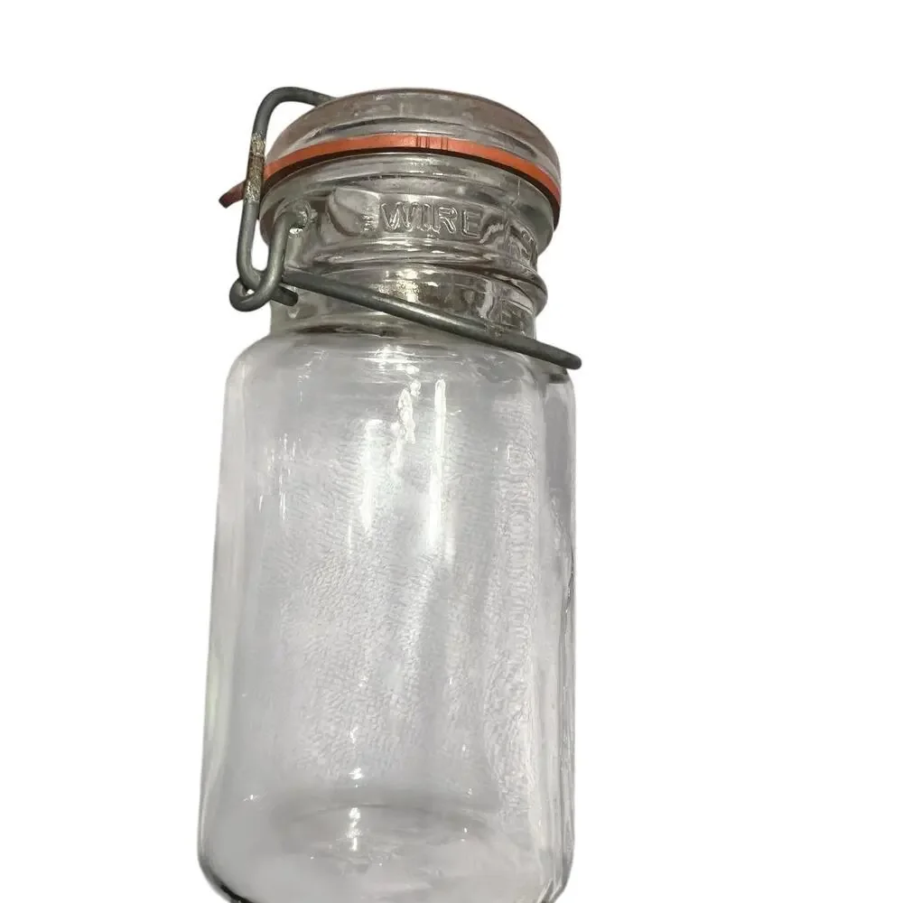 Vintage Glass Wire Closure Jar 1877 Canning With Wire Bail